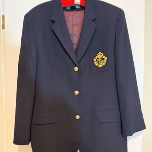 Lauren Ralph Lauren Navy Blazer with Gold Crest Buttons